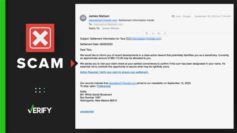 How to spot a class action settlement email scam.